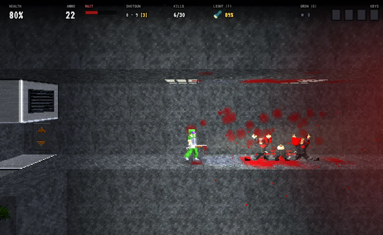 RAYOFDOOM 2D — a shootout leaves agents in a bloody heap